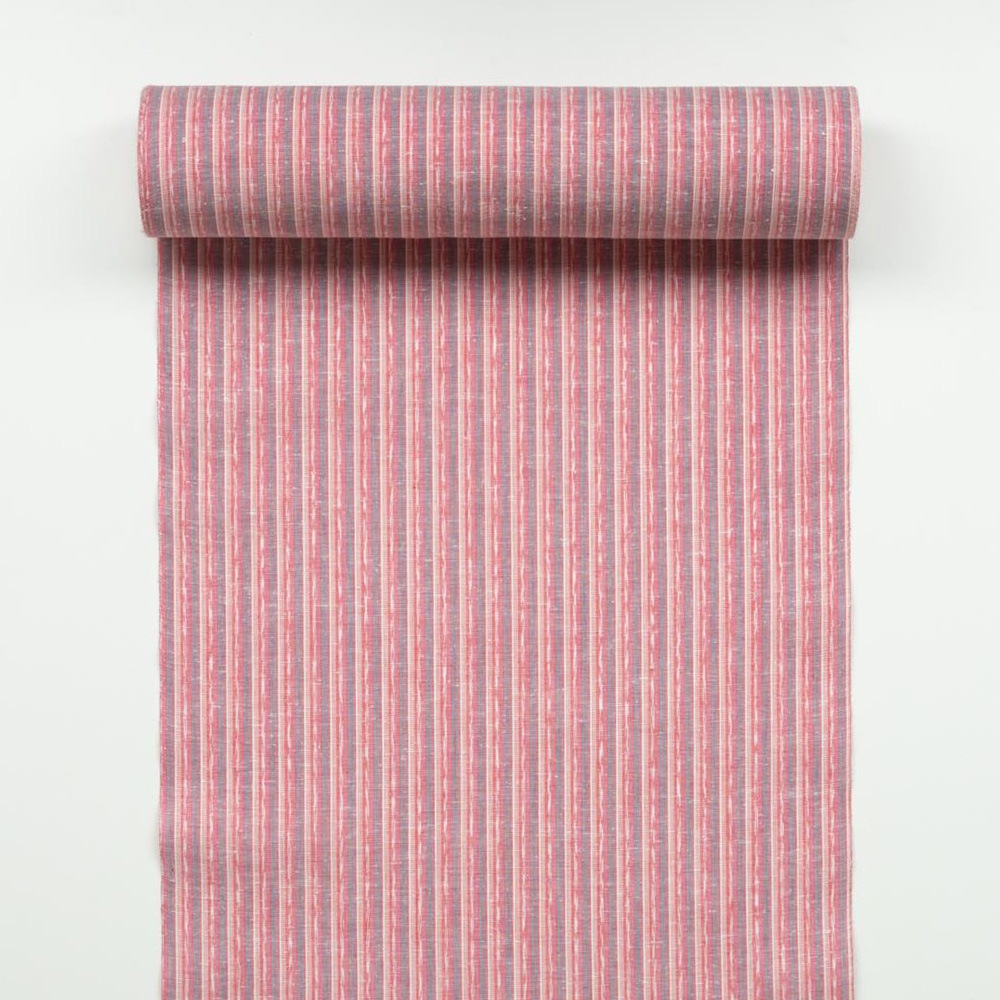 【遠州綿紬】縞紬 tb-62 「桜桃（おうとう）」 カット売り