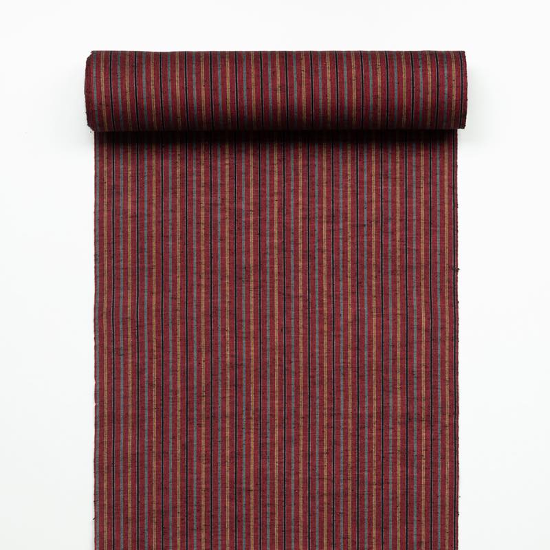 【遠州綿紬】縞紬S-2「錦秋(きんしゅう)」カット売り