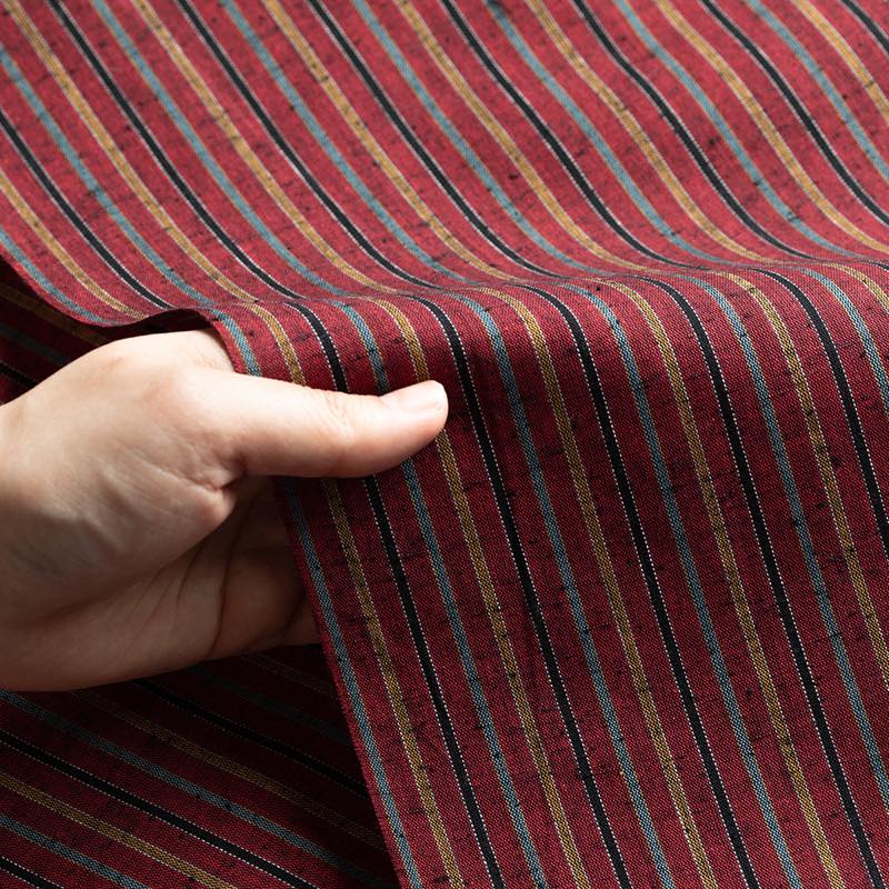 【遠州綿紬】縞紬S-2「錦秋(きんしゅう)」カット売り