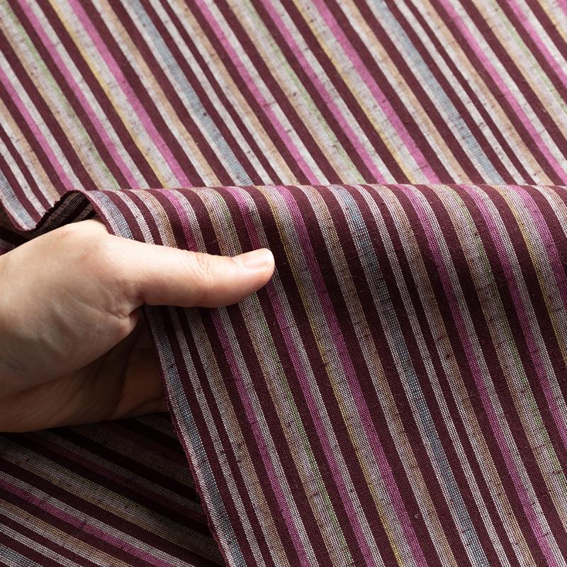 【遠州綿紬】縞紬 S-6 「秋桜」 カット売り