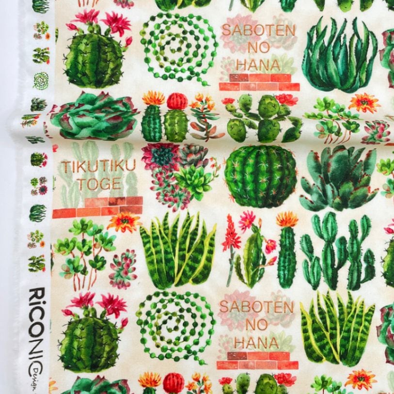 【Riconic】「サボテンズ」 デジタルプリント｜シーチング