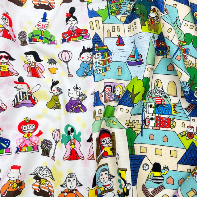 【Riconic】「気ままなリコのある春の日」 デジタルプリント｜シーチング