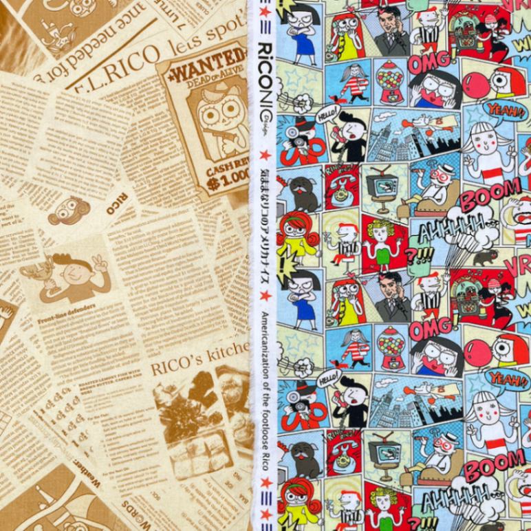 【Riconic】「気ままなリコのアメリカナイズ」 デジタルプリント｜シーチング