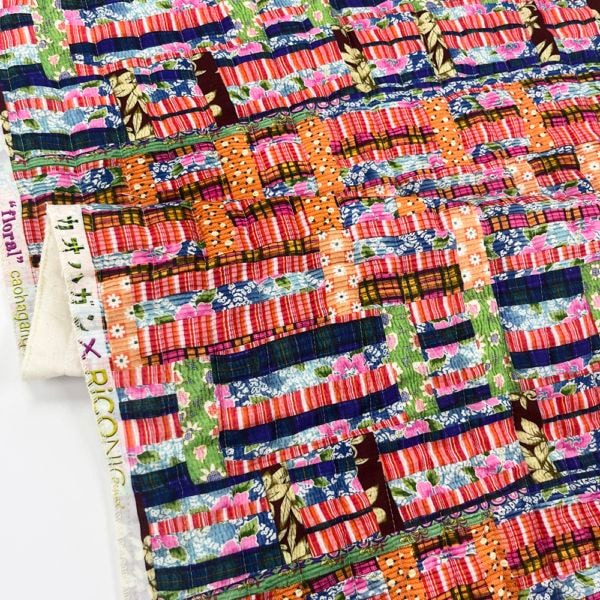 【Riconic】「floral　花のカオハガン」 デジタルプリント｜キルティング　ストライプ