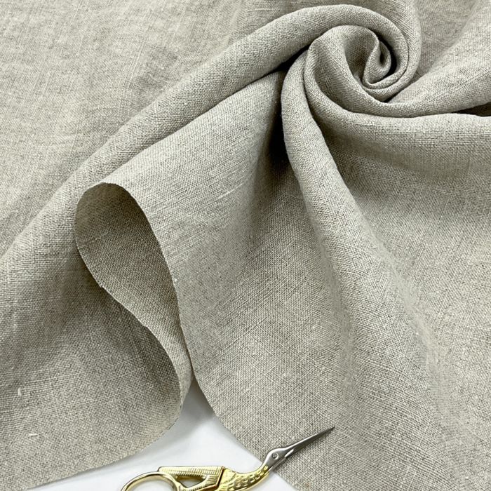 17番手ワンウォッシュナチュラルリネン｜麻 無地