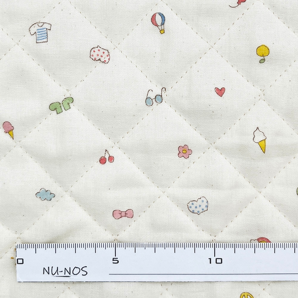 キルティング【nu-nos original good fabric】play Land|ダブルガーゼ コットン (ナチュラル)