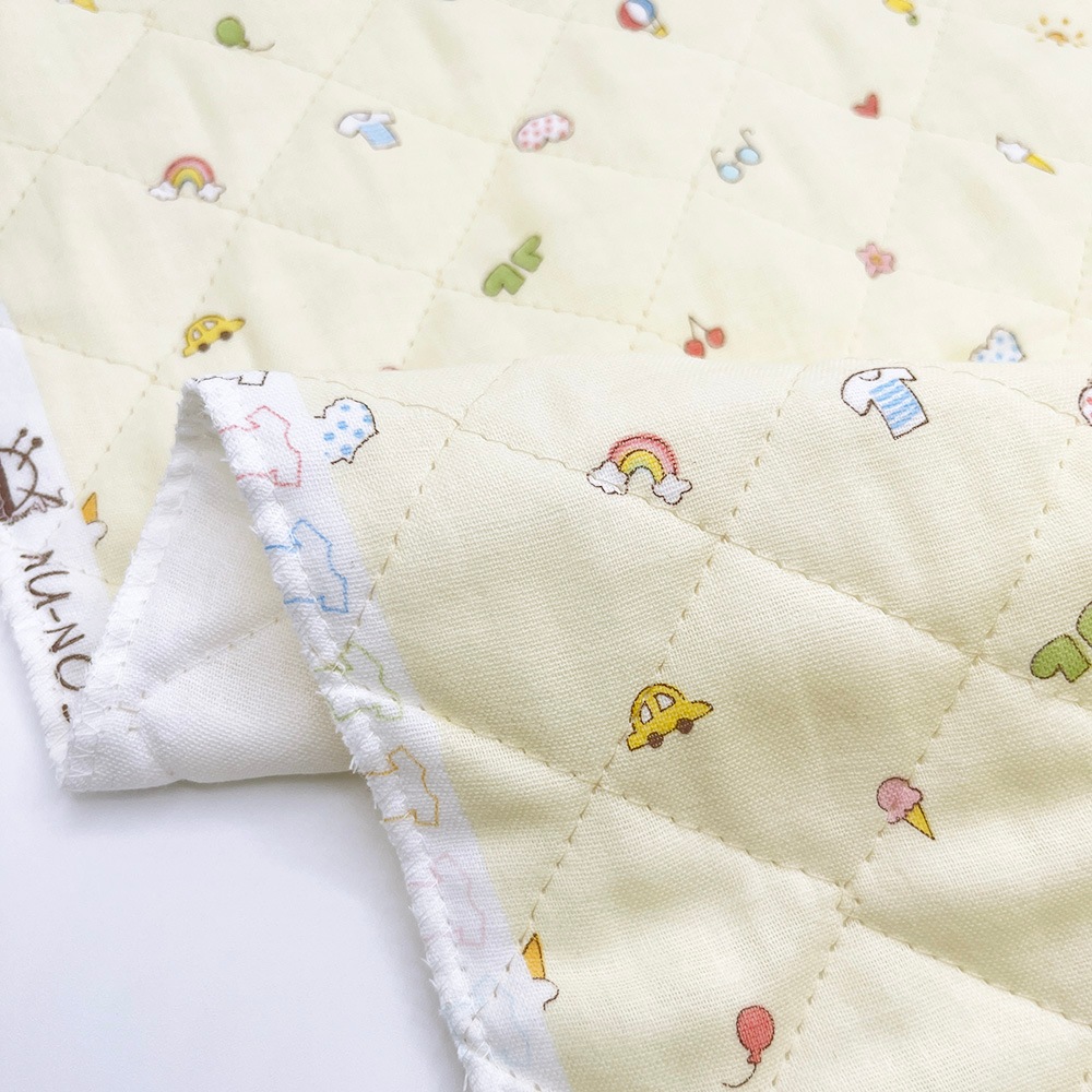 キルティング【nu-nos original good fabric】play Land|ダブルガーゼ コットン (クリームイエロー)