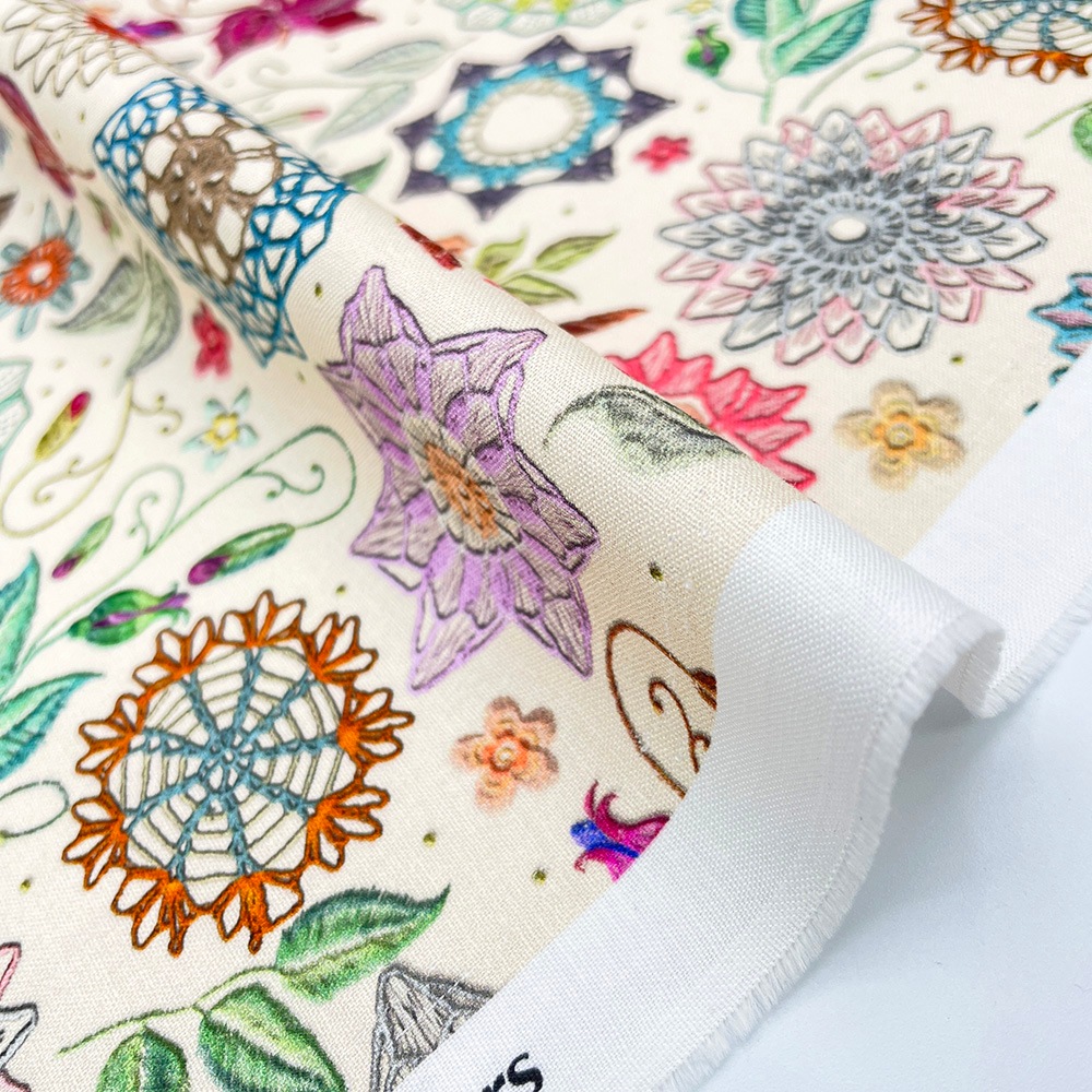 【Riconic】「レースフラワーにきゅんとして」 デジタルプリント|シーチング