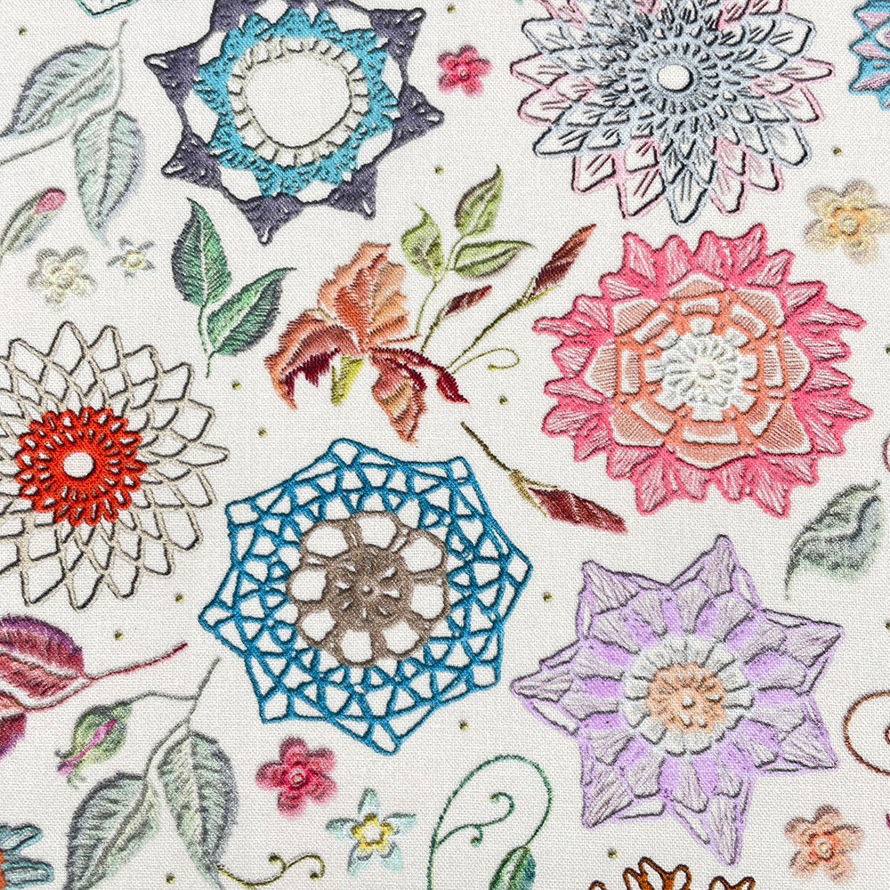 【Riconic】「レースフラワーにきゅんとして」 デジタルプリント|シーチング