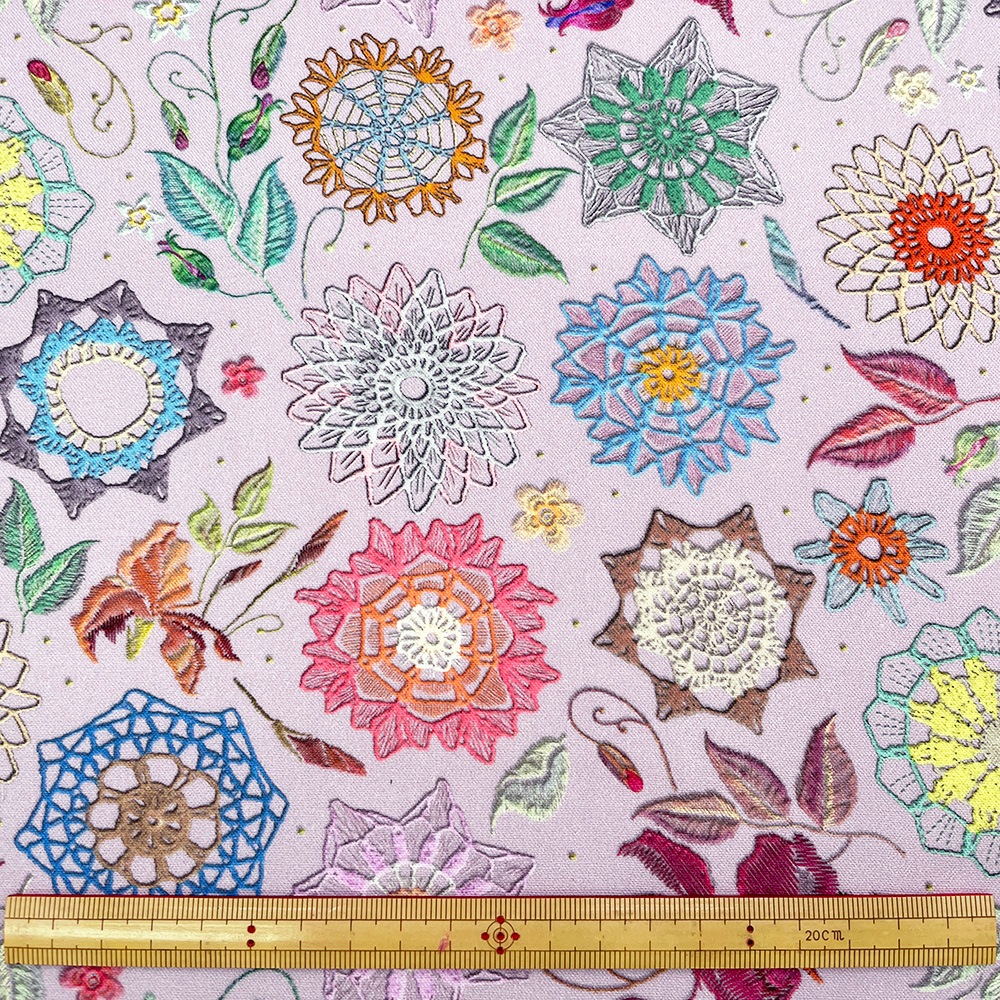 【Riconic】「レースフラワーにきゅんとして」 デジタルプリント|シーチング