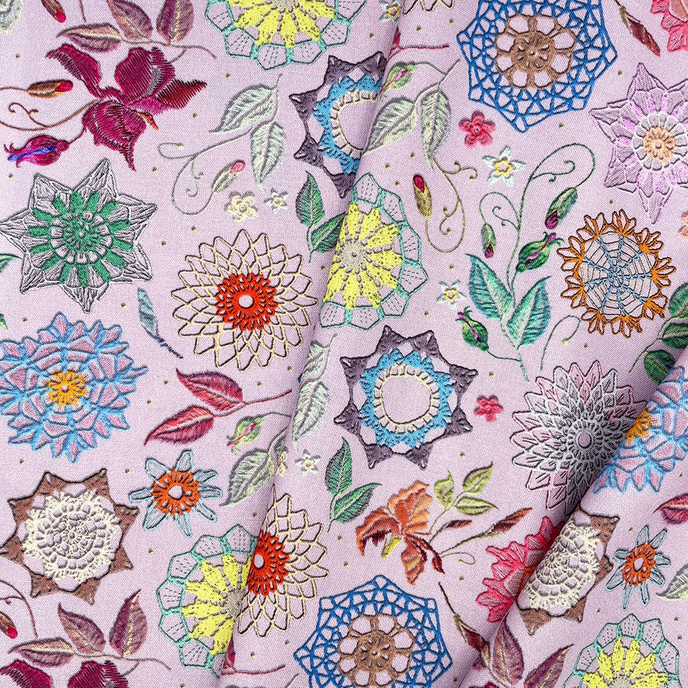 【Riconic】「レースフラワーにきゅんとして」 デジタルプリント|シーチング