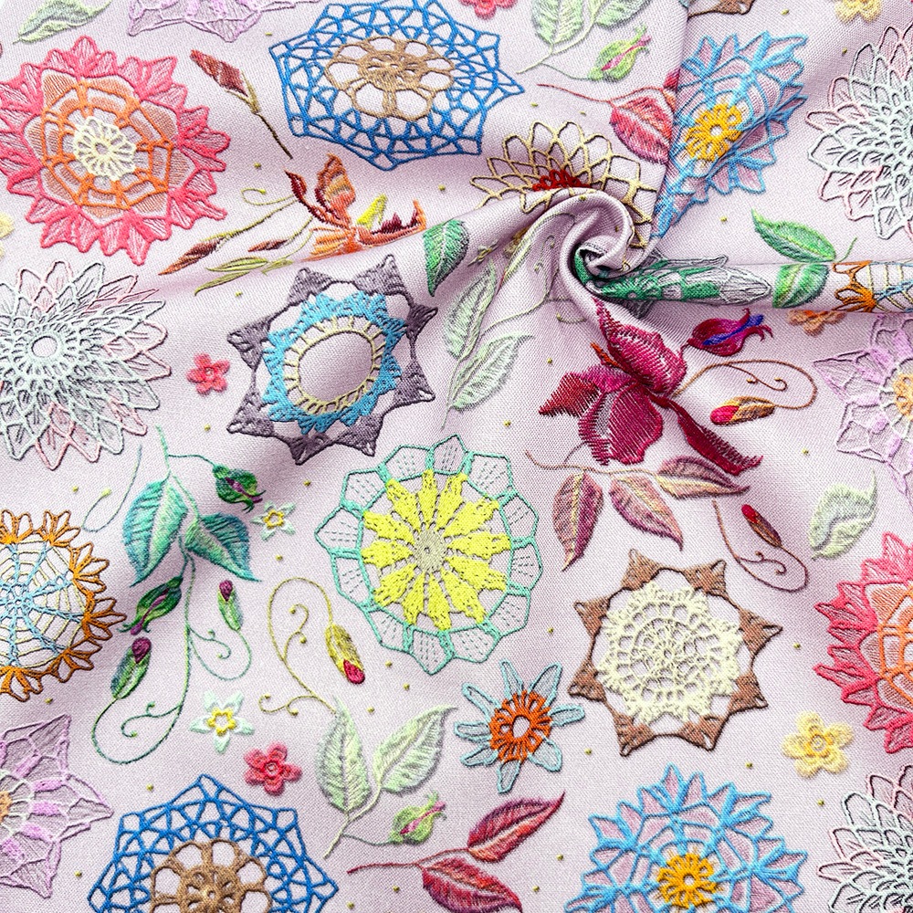 【Riconic】「レースフラワーにきゅんとして」 デジタルプリント|シーチング