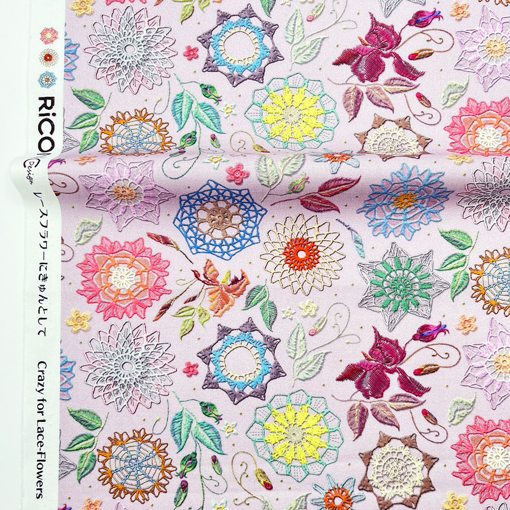 【Riconic】「レースフラワーにきゅんとして」 デジタルプリント|シーチング