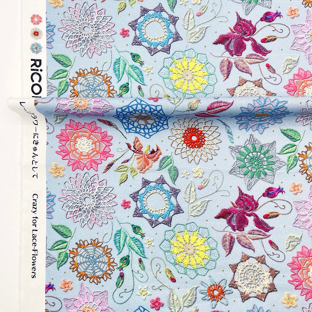 【Riconic】「レースフラワーにきゅんとして」 デジタルプリント|シーチング