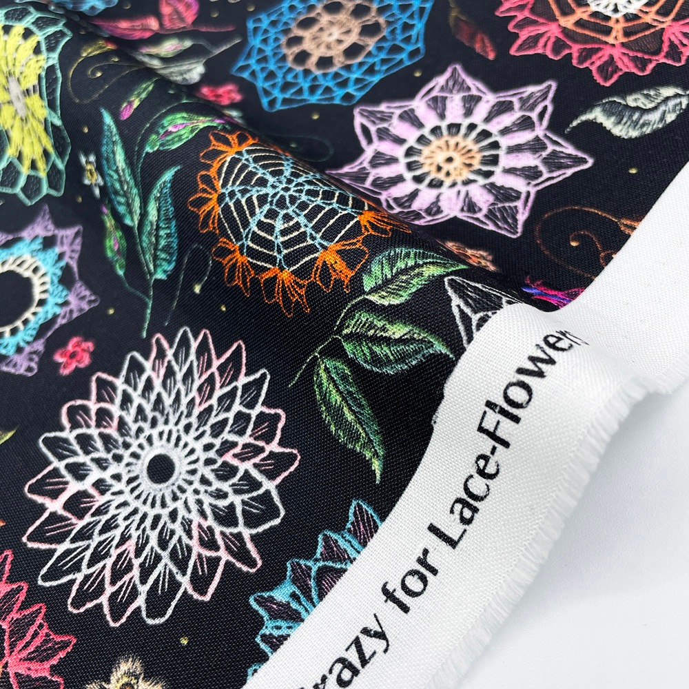 【Riconic】「レースフラワーにきゅんとして」 デジタルプリント|シーチング