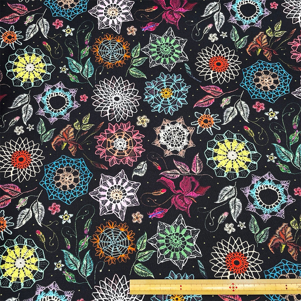 【Riconic】「レースフラワーにきゅんとして」 デジタルプリント|シーチング