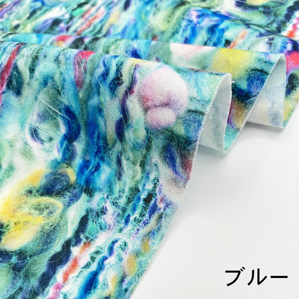 【Riconic】「もこもこ毛玉の大行進」 デジタルプリント｜シーチング