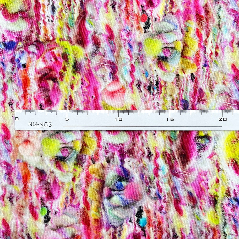 【Riconic】「もこもこ毛玉の大行進」 デジタルプリント｜シーチング