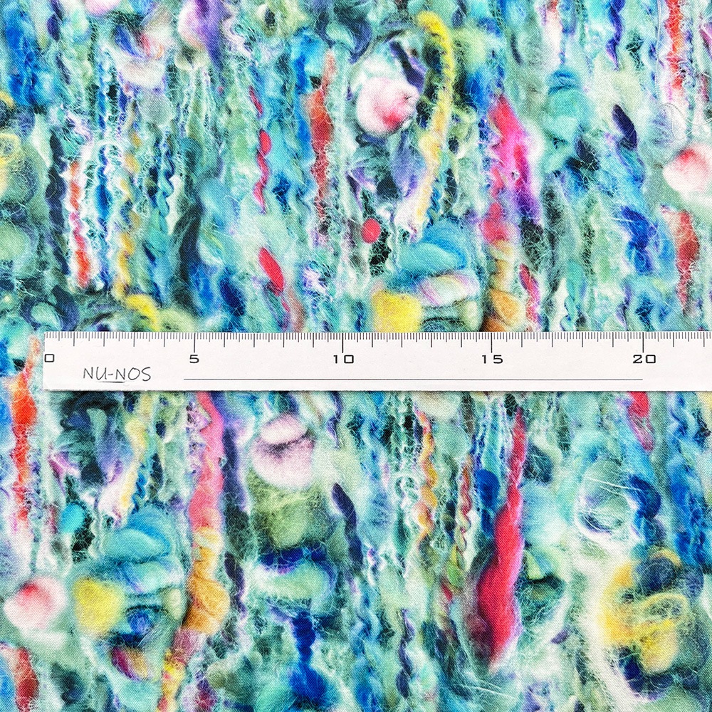 【Riconic】「もこもこ毛玉の大行進」 デジタルプリント｜シーチング