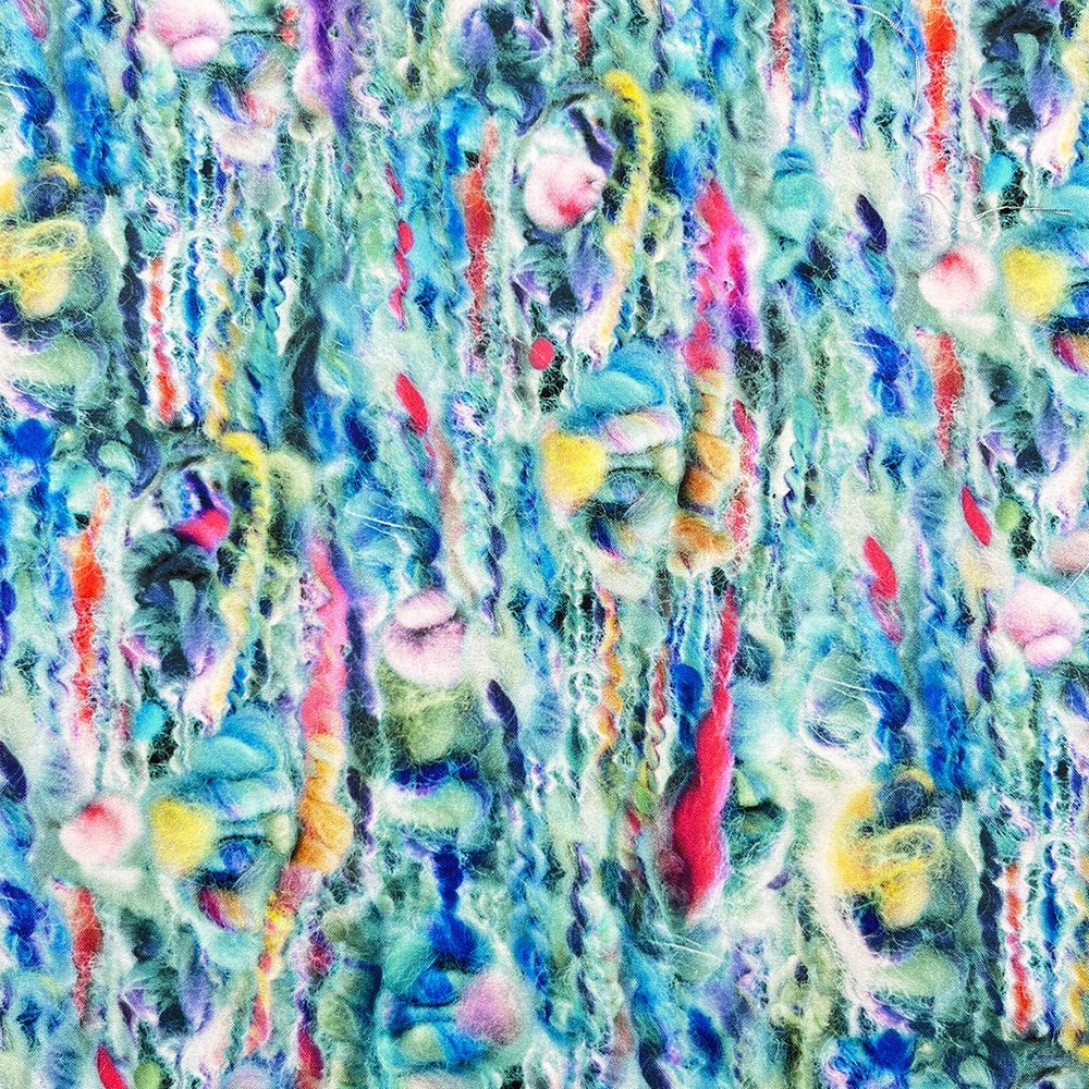 【Riconic】「もこもこ毛玉の大行進」 デジタルプリント｜シーチング