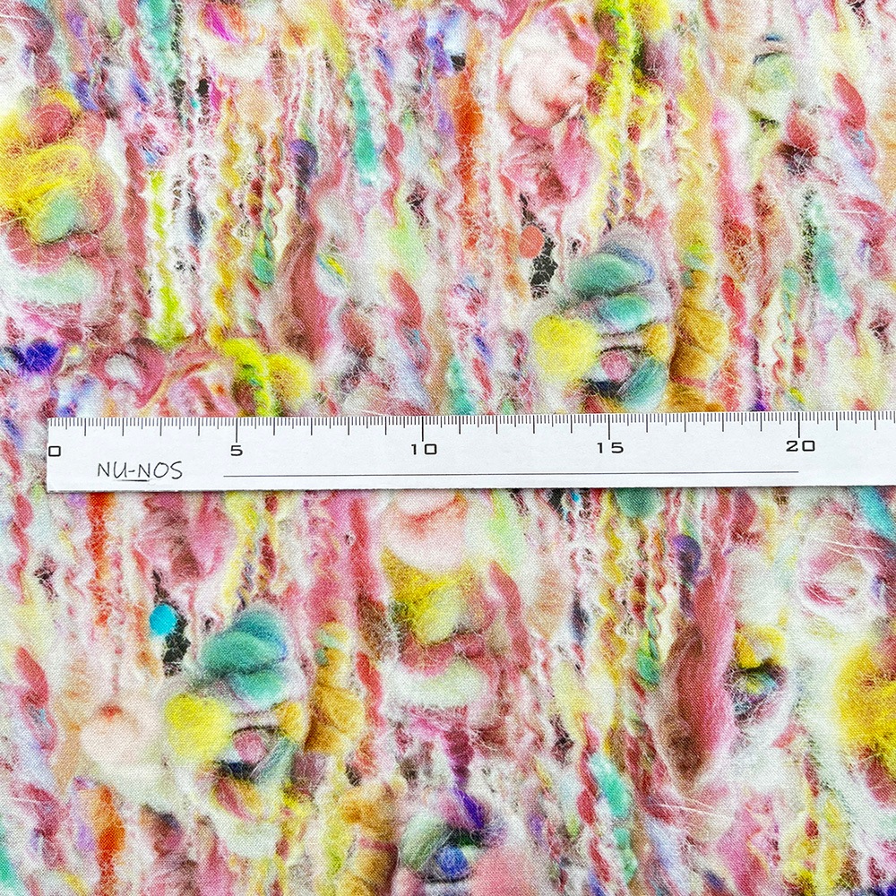 【Riconic】「もこもこ毛玉の大行進」 デジタルプリント｜シーチング