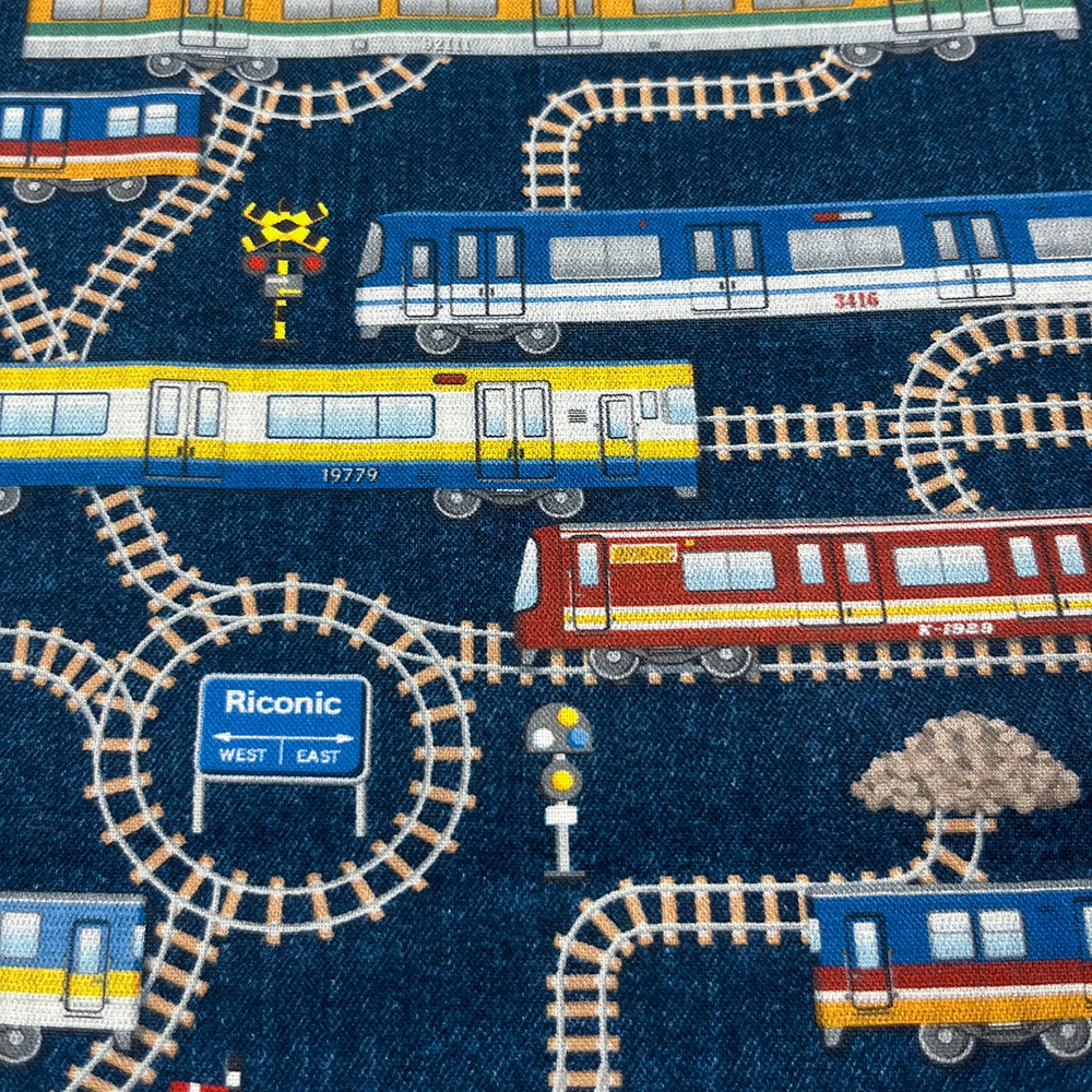 【Riconic】「ガッタンゴットン」 デジタルプリント｜シーチング