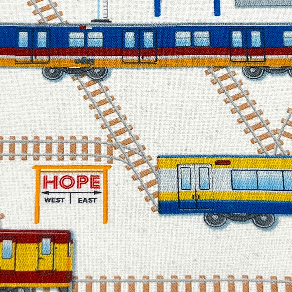 【Riconic】「ガッタンゴットン」 デジタルプリント｜シーチング