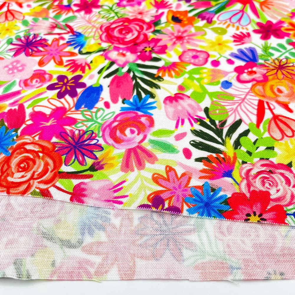 【Riconic】「太陽のスパイラルフラワー」 デジタルプリント｜シーチング