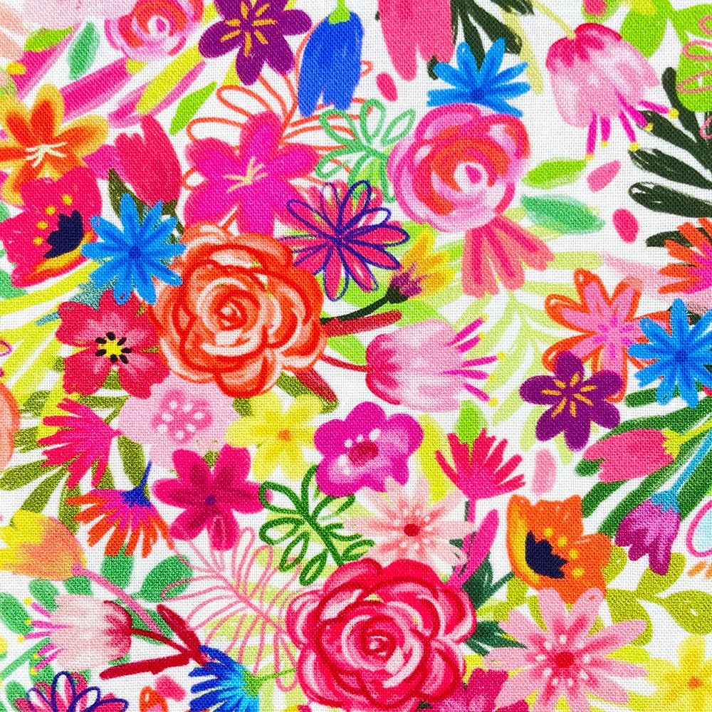 【Riconic】「太陽のスパイラルフラワー」 デジタルプリント｜シーチング