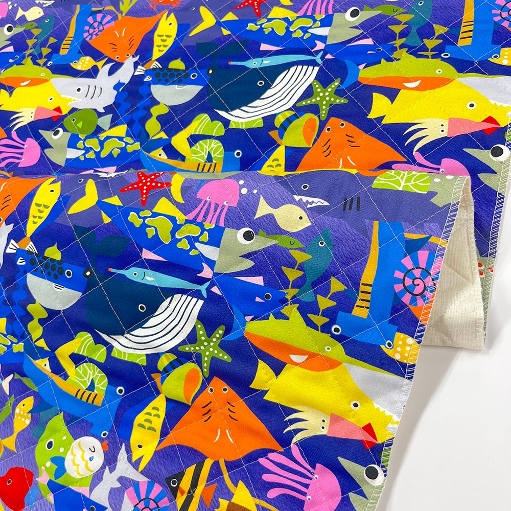 【Riconic】「おしゃれなさかな図鑑」 デジタルプリント｜キルティング