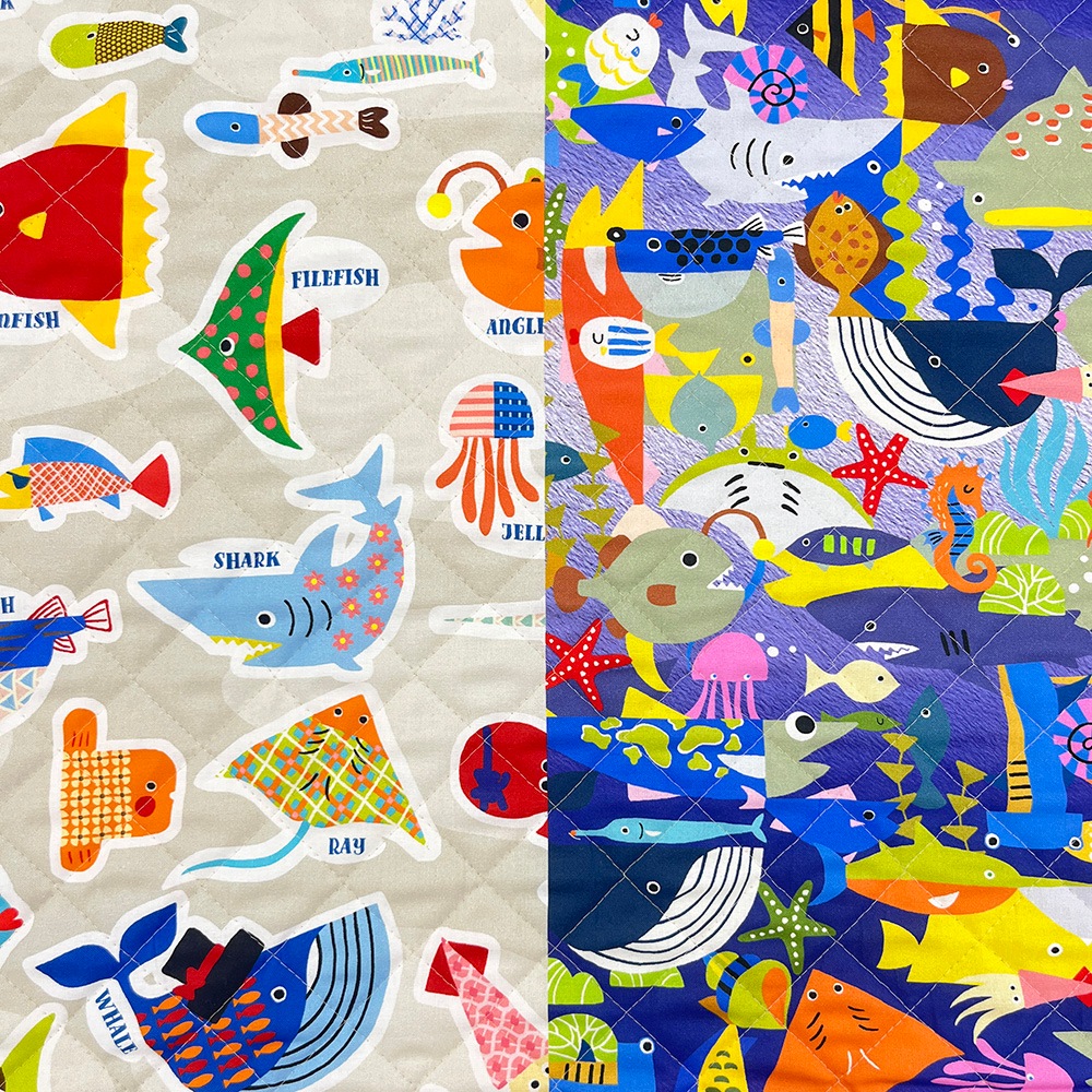 【Riconic】「おしゃれなさかな図鑑」 デジタルプリント｜キルティング