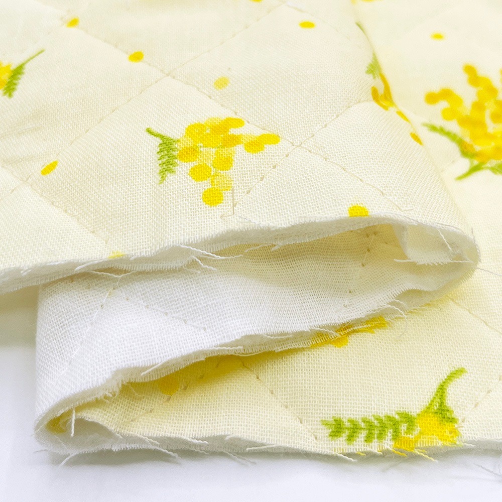 キルティング【nu-nos original good fabric】mimosa|ダブルガーゼ コットン (クリームイエロー)