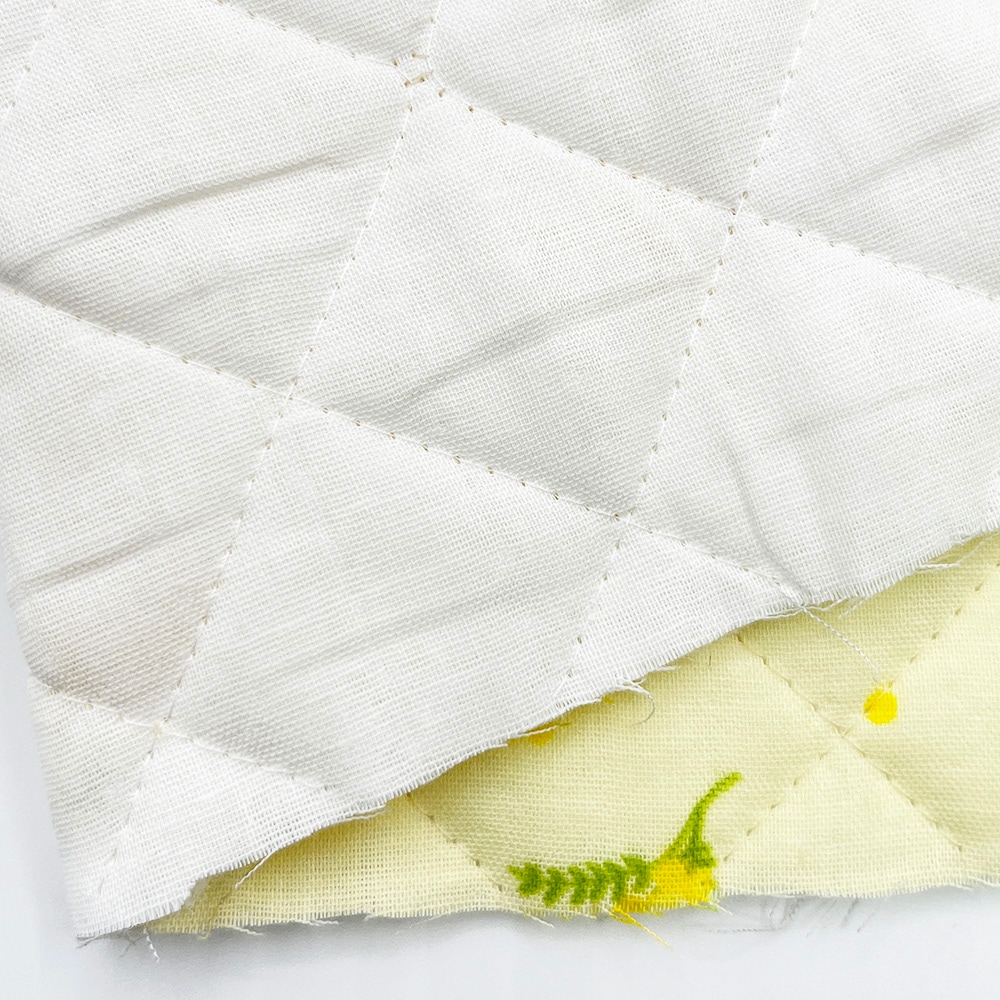 キルティング【nu-nos original good fabric】mimosa|ダブルガーゼ コットン (クリームイエロー)