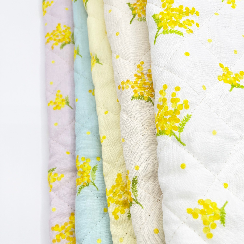 キルティング【nu-nos original good fabric】mimosa|ダブルガーゼ コットン (クリームイエロー)