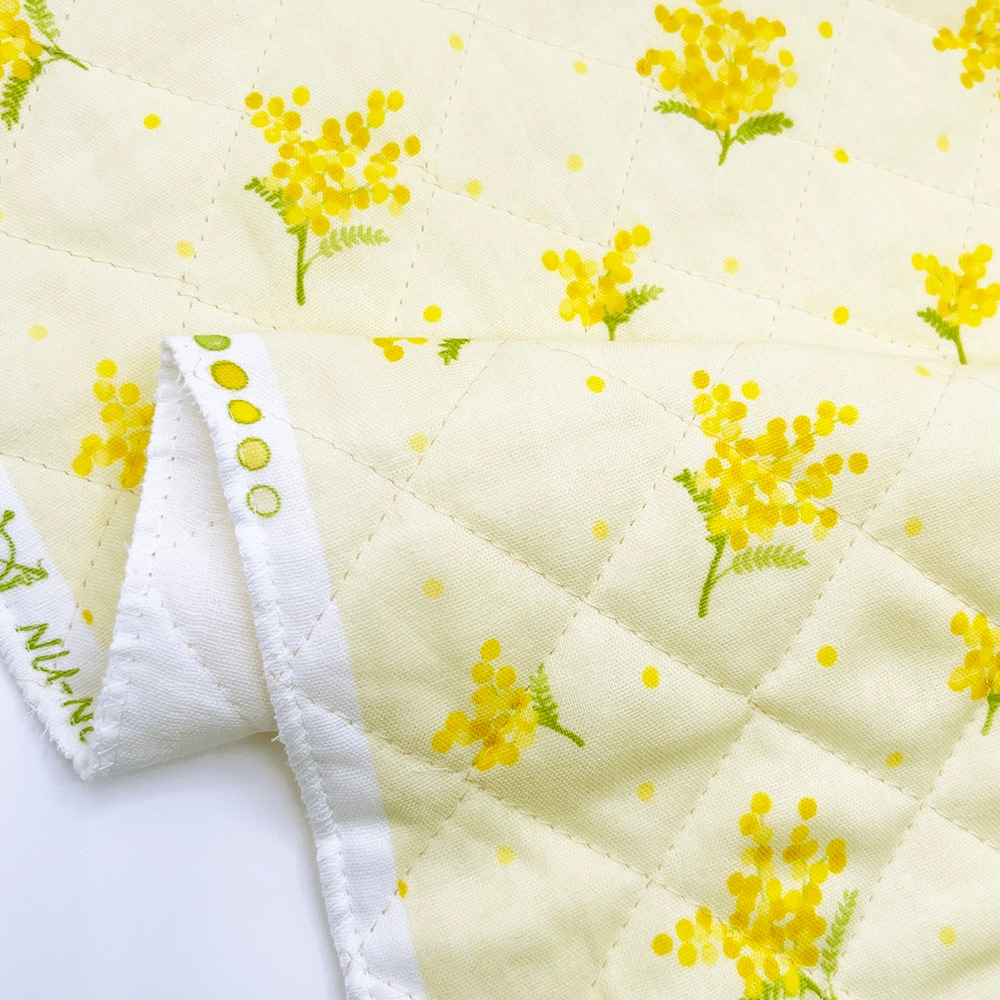 キルティング【nu-nos original good fabric】mimosa|ダブルガーゼ コットン (クリームイエロー)