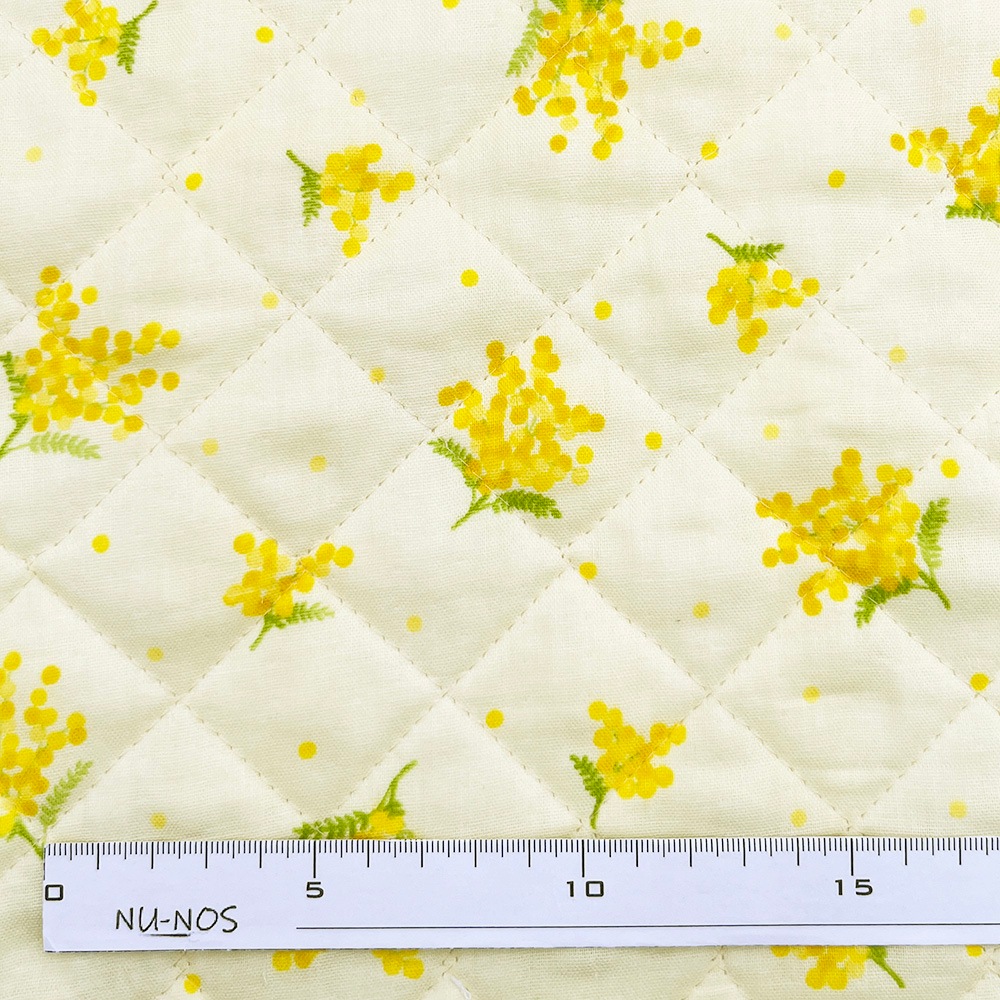 キルティング【nu-nos original good fabric】mimosa|ダブルガーゼ コットン (クリームイエロー)