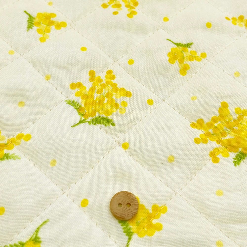 キルティング【nu-nos original good fabric】mimosa|ダブルガーゼ コットン (クリームイエロー)