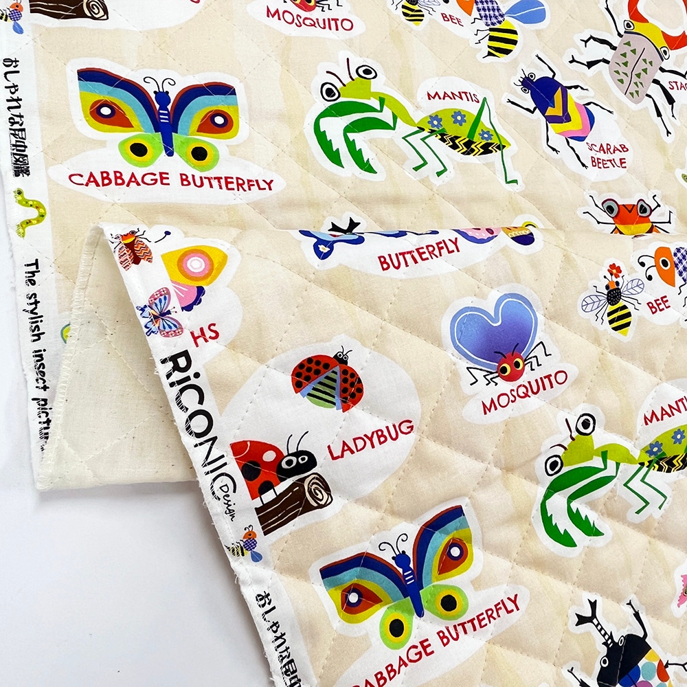 【Riconic】「おしゃれな昆虫図鑑」 デジタルプリント｜キルティング