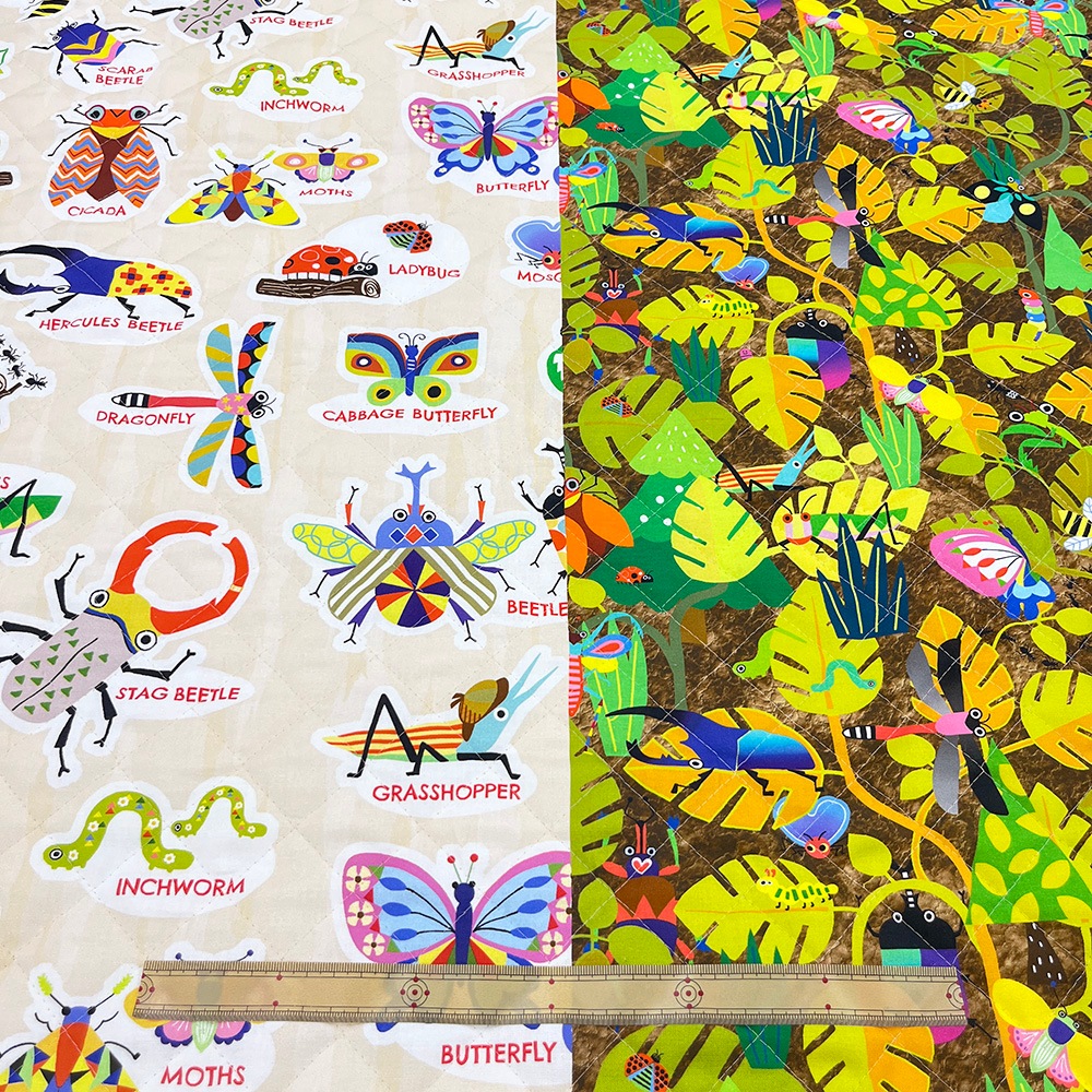 【Riconic】「おしゃれな昆虫図鑑」 デジタルプリント｜キルティング