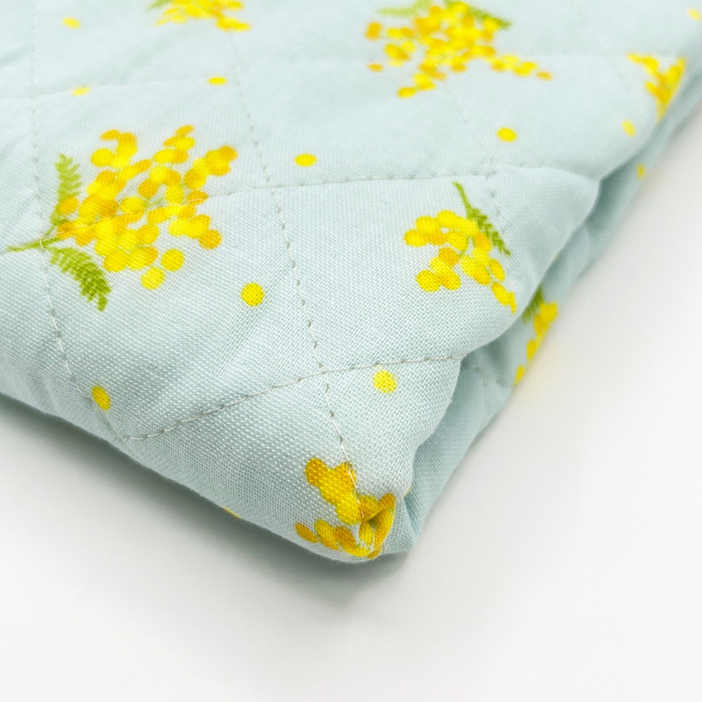 キルティング【nu-nos original good fabric】mimosa|ダブルガーゼ コットン (ベビーブルー)