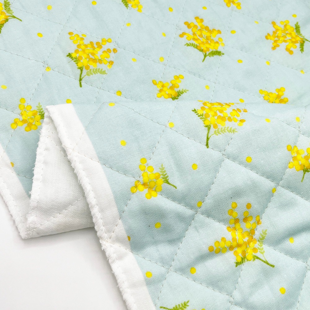 キルティング【nu-nos original good fabric】mimosa|ダブルガーゼ コットン (ベビーブルー)