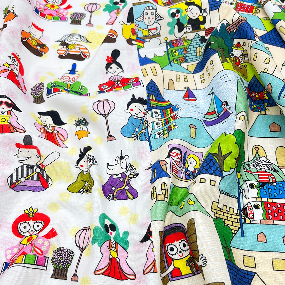 【Riconic】「気ままなリコのある春の日」 デジタルプリント|シーチング