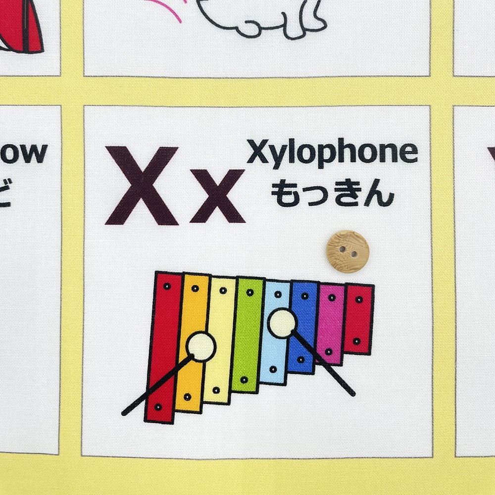 アルファベットタペストリー シーチング生地 ABC表 パネル