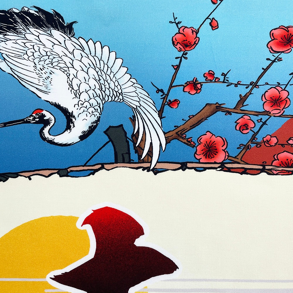 【Riconic】 「幸せを呼ぶ百福大漁」 デジタルプリント｜シーチング　パネル