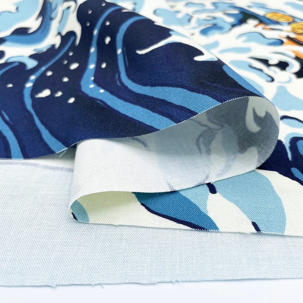 【Riconic】 「幸せを呼ぶ百福大漁」 デジタルプリント｜シーチング　パネル