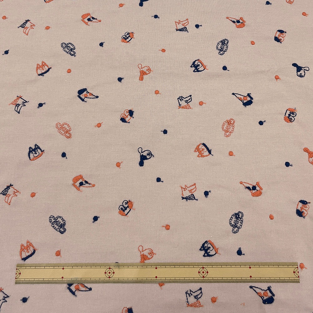 【Riconic】 いぬ玉 刺しゅう ｜綿麻シーチング　コットンシーチング　刺繍