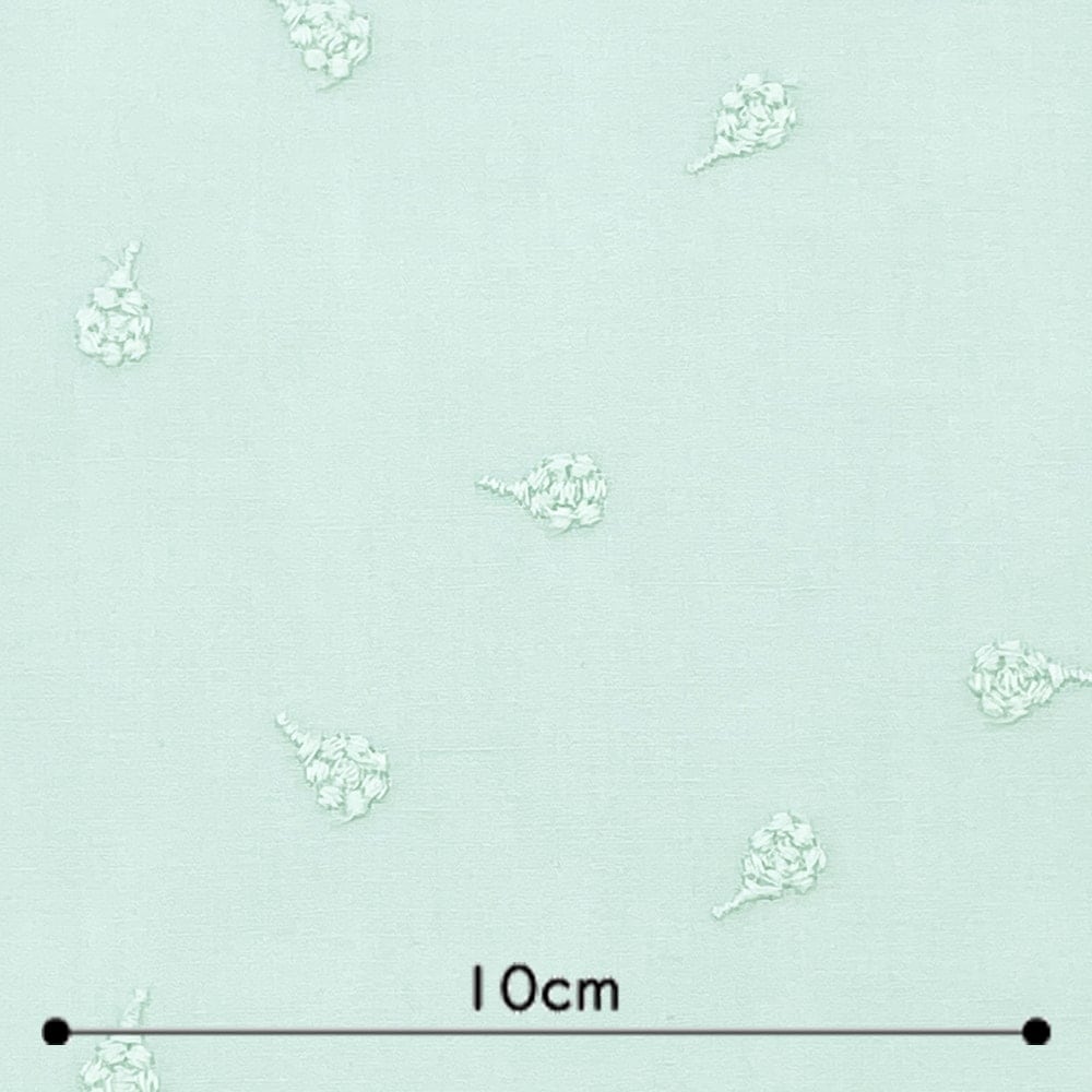 ベリー柄 ナッツ柄 木の実刺しゅう ブロード生地  (ペパーミント)