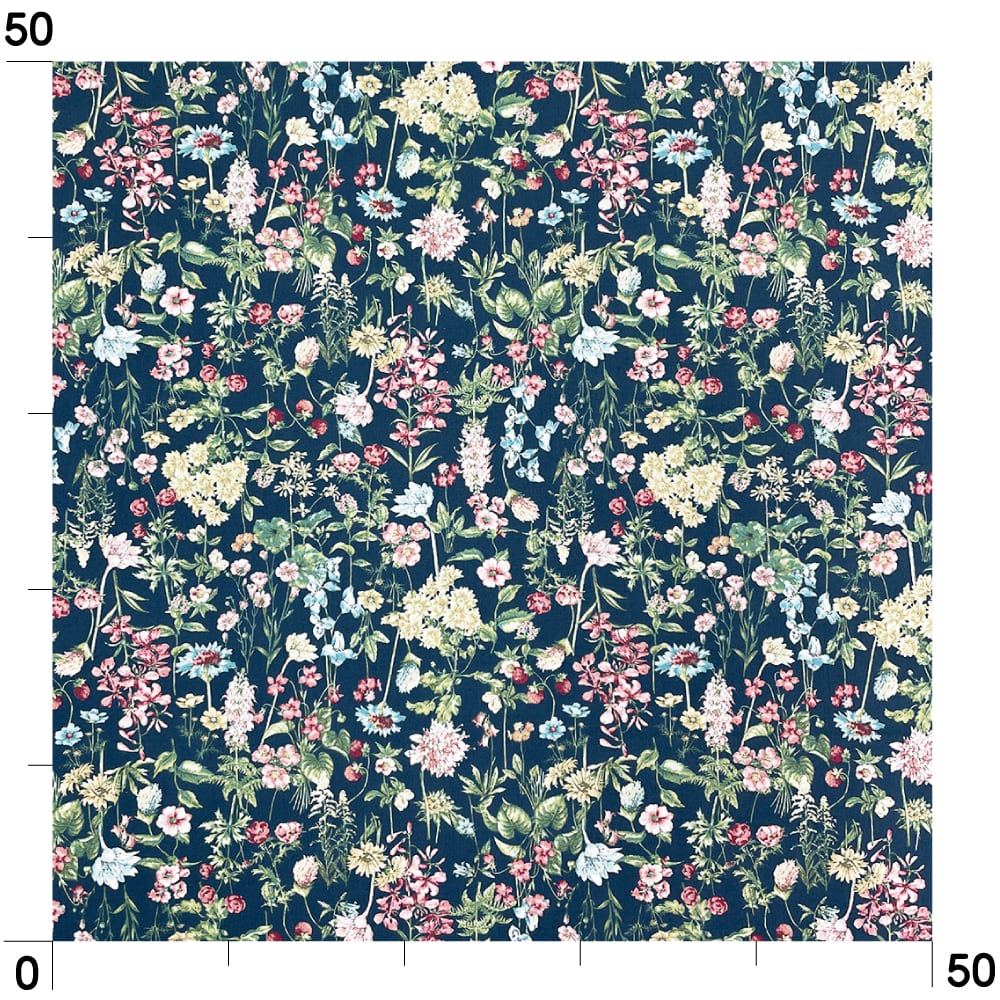 ボタニカルフラワープリント コットンスケア生地