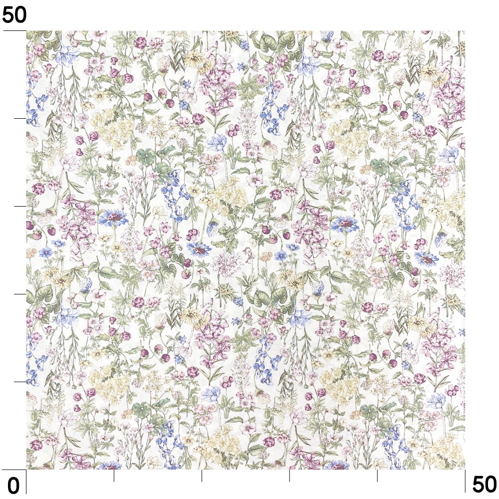 ボタニカルフラワープリント コットンスケア生地
