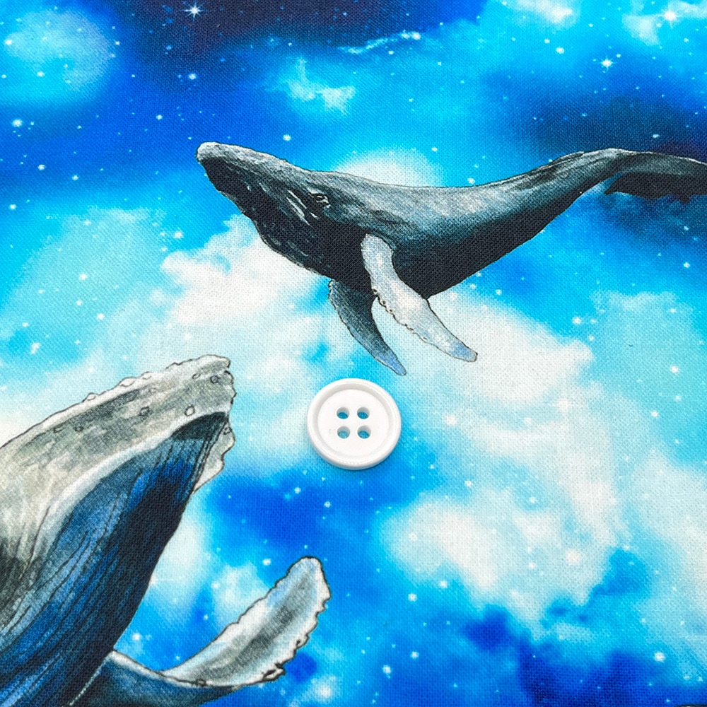 【mingswim】宇宙を泳ぐクジラ デジタルプリント|シーチング